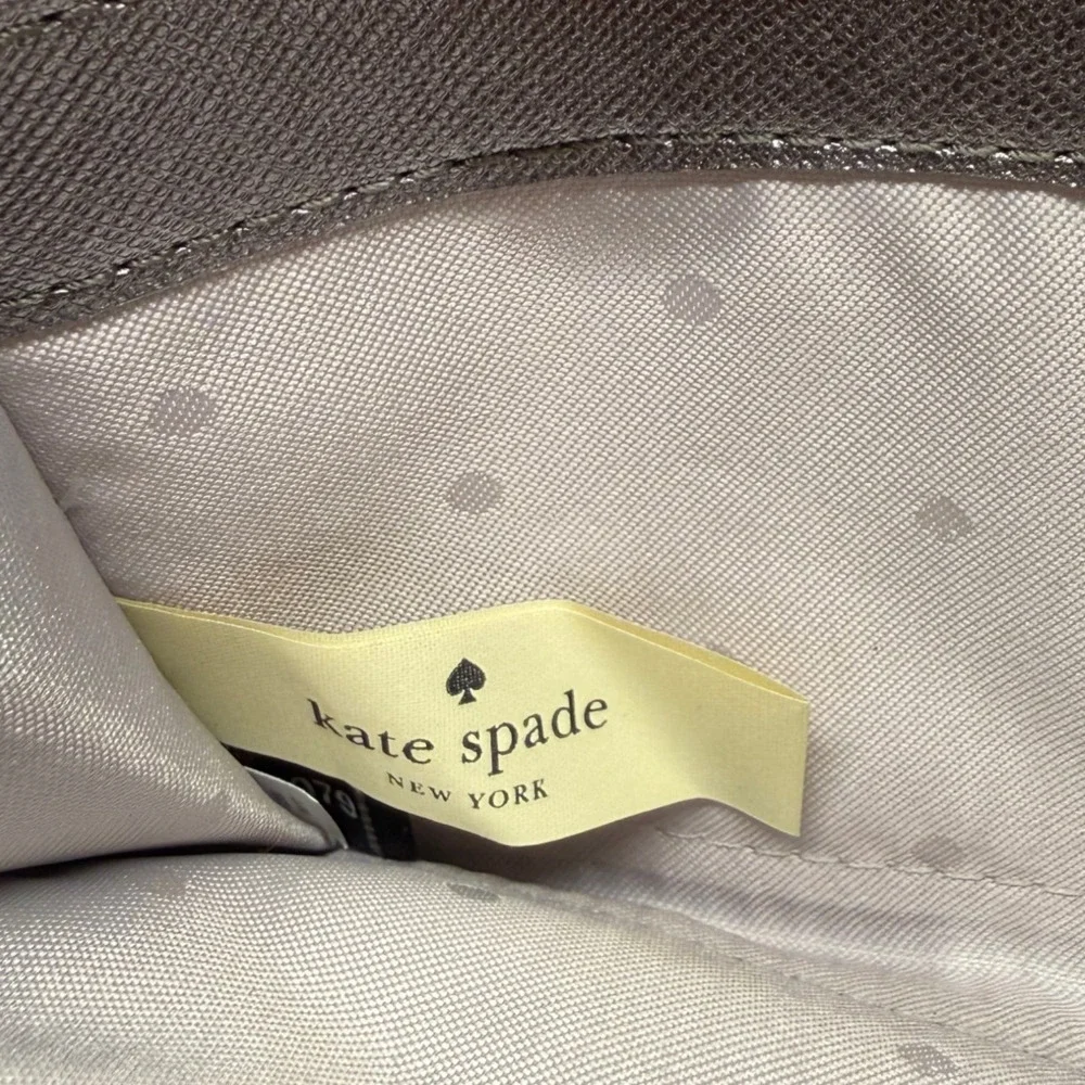 KATE SPADE NY Star Bright Owl Silver Metallic Zip Around Continental Wallet